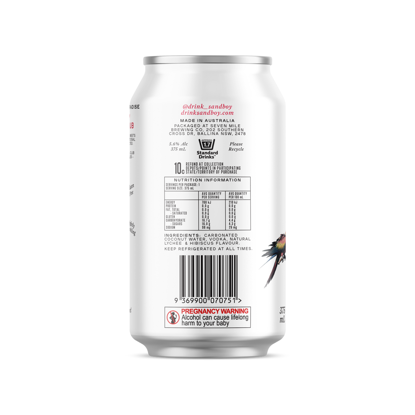 Sparkling Coconut Water & Vodka - Lychee & Hibiscus