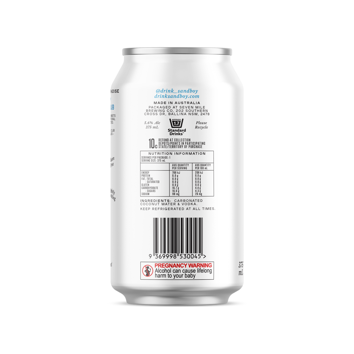Sparkling Coconut Water & Vodka